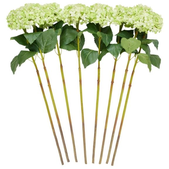 33" Plastic Floral Tall Hydrangea Artificial Flower Stem, by DecMode (8 Count)