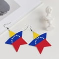 thumbnail image 5 of Leather Earrings Venezuelan Flag Decorative Star Faux Leather Earring Lightweight Dangle Drop Earrings For Women, 5 of 6