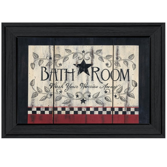 TrendyDecor4U Bathroom By Linda Spivey Ready To Hang Framed Print LS1617A-405