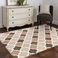 thumbnail image 3 of 4x6 Area Rugs, Ombre Brown Geometric Plaid Retro Abstract Morocco Gingham Non-Skid Rubber Backing Large Rectangle Rugs - Living Room Bedroom Home Office, Indoor Floor Mat Carpets Washable Rug, 3 of 9