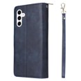 thumbnail image 3 of For Samsung Galaxy S26 5G Wallet Phone Case With 9 Card Holder Zipper Pocket, Magnetic Closure Premium PU Leather Flip Case With Wrist Strap,Blue,For Galaxy S26 (5G), 3 of 10