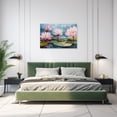 thumbnail image 2 of ZHONGYUTONG Lotus Canvas Wall Art Blooming Pink Flower Picture Print Zen Floral Watercolor Painting for Living Room Decor Framed (12.00" x 18.00"), 2 of 5