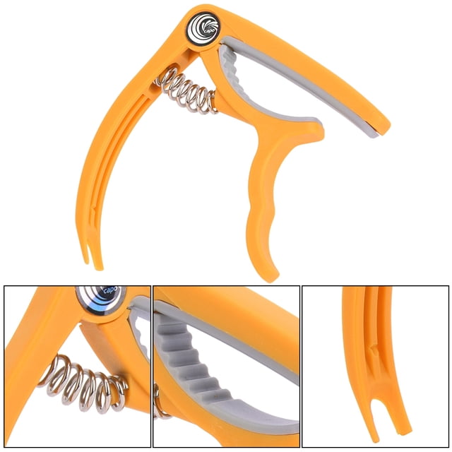 Acoustic Guitar Capo, Easy To Carry High Strength Guitar Accessory, Small Size Practical For Bass Guitar Yellow