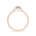 thumbnail image 2 of ANGARA Natural Round Tanzanite Halo Ring with Diamond Accents in 14K Rose Gold for Women (Size-5mm) | December Birthstone, Birthday, Anniversary, Jewelry Gift for Women | Natural Tanzanite Ring, 2 of 10