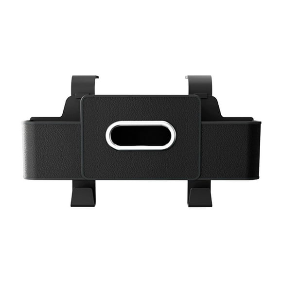Organisateur de Siège de Voiture, Boîte de Rangement Multifonctionnelle pour Siège Arrière avec Distributeur de Mouchoirs, Organisateur de Siège Arrière en Cuir Premium avec Crochets Porte-Gobelets Installation Facile, Noir