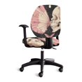 thumbnail image 2 of CHAQLIN Dirty Resistant Computer Chair Cover for Gaming Chair, 2 Pcs Office Desk Chair Seat Covers Polyester Fabric Desk Rotating Chair Cover Skull Butterfly Floral Print, 2 of 2