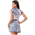 thumbnail image 3 of Aislor Women's Alien Astronaut Fly Sleeve Metallic Shiny Dress Galaxy Traveler Space Warrior Costume Silver XL, 3 of 7