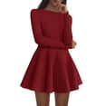 thumbnail image 1 of Vestido PRETTYGARDEN 2025 Rojo Manga Larga Mini A-Line M, 1 of 8