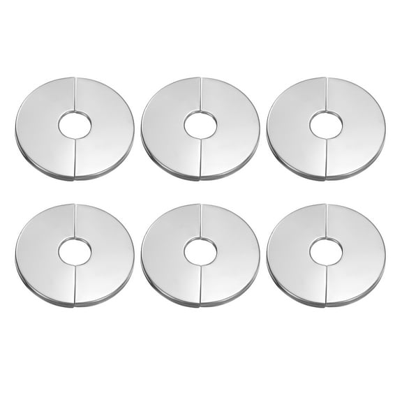 Uxcell 6pcs Wall Split Flange 0.67" Stainless Steel Self Adhesive Wall Hole Cover