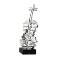 thumbnail image 3 of Escultura de violín, adorno artístico de escritorio, obra de arte realista decorativa, regalo romántico Plata, 3 of 9