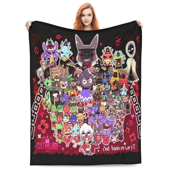 Cult of the Lamb Bed Blanket Lightweight Throw Blankets Flannel Blankets Soft Warm Blanket for Bedroom Sofa Kids Adult 40"x30"