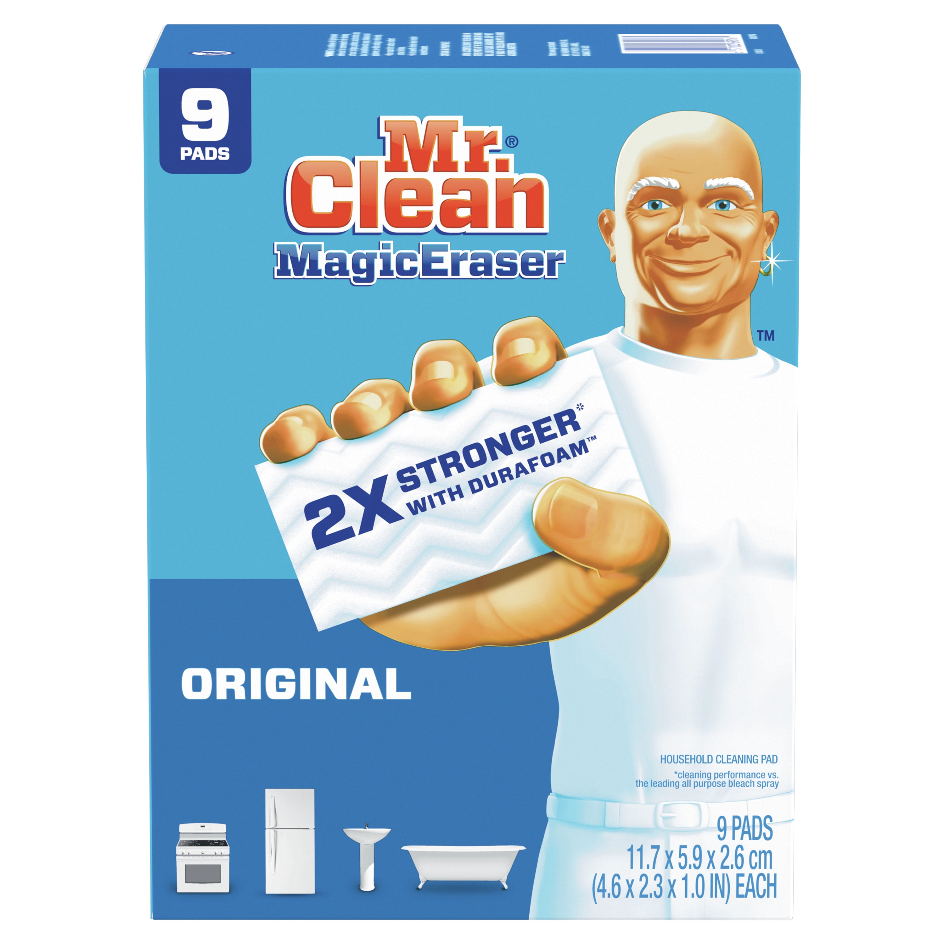 Mr. Clean Magic Eraser Original, Cleaning Pads with Durafoam, 9 Ct