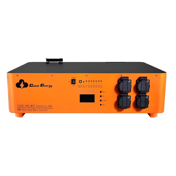 6000W 48V Pure Sine Wave Inverter with 60A MPPT Controller, 48Vdc to 110V Output,18000W Surge,Low Frequency,LCD Remote Panel,for Home,RV,Truck