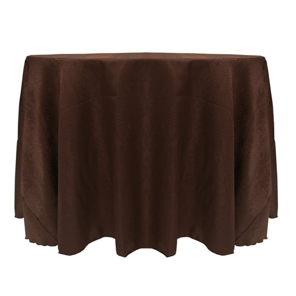 Ultimate Textile (10 Pack) Damask Kenya 102-Inch Round Tablecloth - Home Dining Collection - Snakeskin Jacquard Design, Chocolate Brown