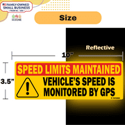 TOTOMO Vehicle Speed is Monitored by GPS Speed Limits are Maintained Magnet Sign, 2pk