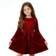 thumbnail image 5 of Vestido de fiesta plisado brillante de manga larga para niños, 5 of 9
