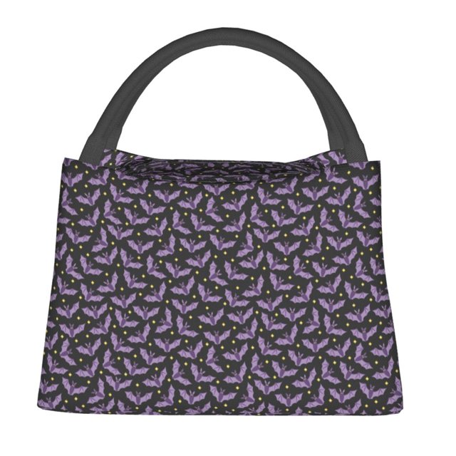 Lukts Sac à Lunch Motif Chauve-Souris Violet pour Hommes Femmes Boîte à Lunch Isolée Mini Boîte à Lunch Sac Isotherme Portable, Sac à Collation Réutilisable