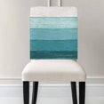 thumbnail image 3 of Rustic Stripes Chair Covers Set of 6 Aqua Gradient Farmhouse Wood Grain Chair Back Covers Stretch Removable Washable Slipcovers Protector for Dining Room Kitchen Party Decor, 3 of 5