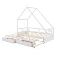 thumbnail image 6 of Extending Daybed Frame with Two Drawers, No Box Spring Needed, Space Saving Design, White, 6 of 7