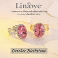 thumbnail image 6 of Linawe Silver Plated Adjustable Rings for Women, Fake Pink Birthstone Imitation Diamond Rings, Chunky Faux Gemstone Crystal CZ Rings, Statement Cocktail Ring, Cubic Zirconia Costume Rings, 6 of 7
