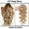 thumbnail image 2 of MY-LADY Body Wavy Tape in 100% Real Human Hair Extensions Curly Hairpiece Skin Weft Full Head 20PCS US 16" #27 Dark Blonde, 2 of 10