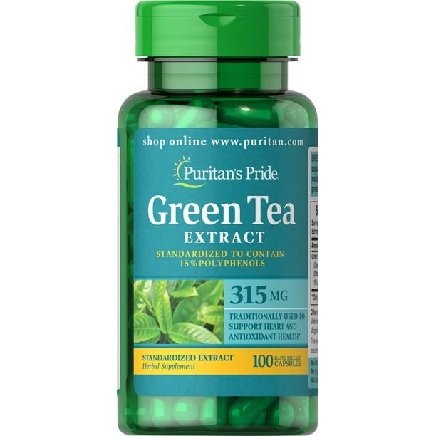 Puritan's Pride Green Tea Standardized Extract 315 mg 100 Capsules