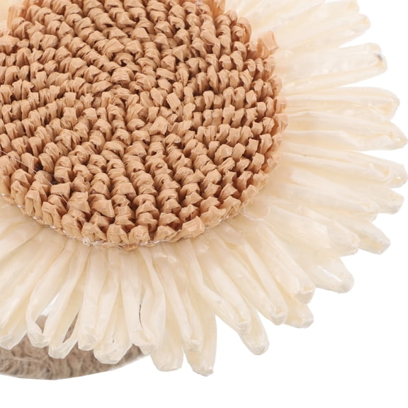 Homoyoyo Set of 6 Beige Floral Napkins Rustic Dining Table Decor with PP and Natural Jute Materials