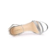 thumbnail image 4 of BLISSFUL STEP Women's Sandals Rhinestone Chunky Heel Ankle Strap Open Toe Party Shoes Silver 6, 4 of 8