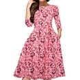 thumbnail image 2 of IDALL Summer Dresses,Floral Dress Party Aline Vintage Women Elegent Dress Vestidos Printing Women's Dress Petite Dresses,Modest Dresses,Womens Dresses Pink Dress M, 2 of 4