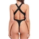 thumbnail image 3 of Gibobby Ropa interior mujer Conjunto de lencería sexy para mujer con liguero, brasier de encaje y bragas conjunto de tirantes exóticos(Negro, CH), 3 of 4