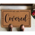 thumbnail image 2 of Door Mats - We are Covered Psalms 91 - Durable Welcome Mat - Low Profile Floor Mat Front Doormat Indoor Outdoor Door Rug Non Slip Rugs for Entryway, Patio, High Traffic Areas, 2 of 3