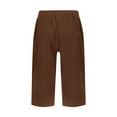 thumbnail image 4 of Wangmeiwg Women's Pants Women's Casual Pants - Lightweight style with Elastic Waist Comfortable Wear Split Hem Trousers for Summer Outfits Brown XL, 4 of 5