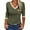 Army green, variant on Long Sleeve Women's V-neck Slim T-shirt Color Block Casual Tops