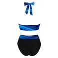 thumbnail image 7 of Sngxgn Womens Swimsuits Two Piece High Waisted Tummy Control Bathing Suits Criss Cross Wrap Front Bikini Sets(Dark Blue,S), 7 of 7