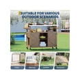 thumbnail image 3 of Bingirl Home Outdoor Grill Cart With Storage Cabinet Metal Kitchen Island Prep Table With Movable Universal Wheels And Stainless Steel Top Spice Rack Towel Rack and Lockable Wheels For BBQ Backyard, 3 of 7