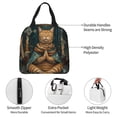 thumbnail image 5 of Lsque Surreal Meditating Cat Pattern Lunch Bag Women/Men Insulated Lunch Box,Small Leakproof Cooler Food Lunch Containers Reusable High Capacity Lunch Tote Bags, 5 of 6