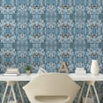 thumbnail image 2 of Ambesonne Floral Peel & Stick Wallpaper for Home, Surreal Style Daisy Pattern, 13"x36", Black Off White Blue, 2 of 5