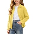 thumbnail image 2 of Ltctricy Unisex Kids Button Down Shirts Collared Dressy Blouses Toddler Long Sleeve Tops for Boys and Girls(Yellow,13 Years), 2 of 7