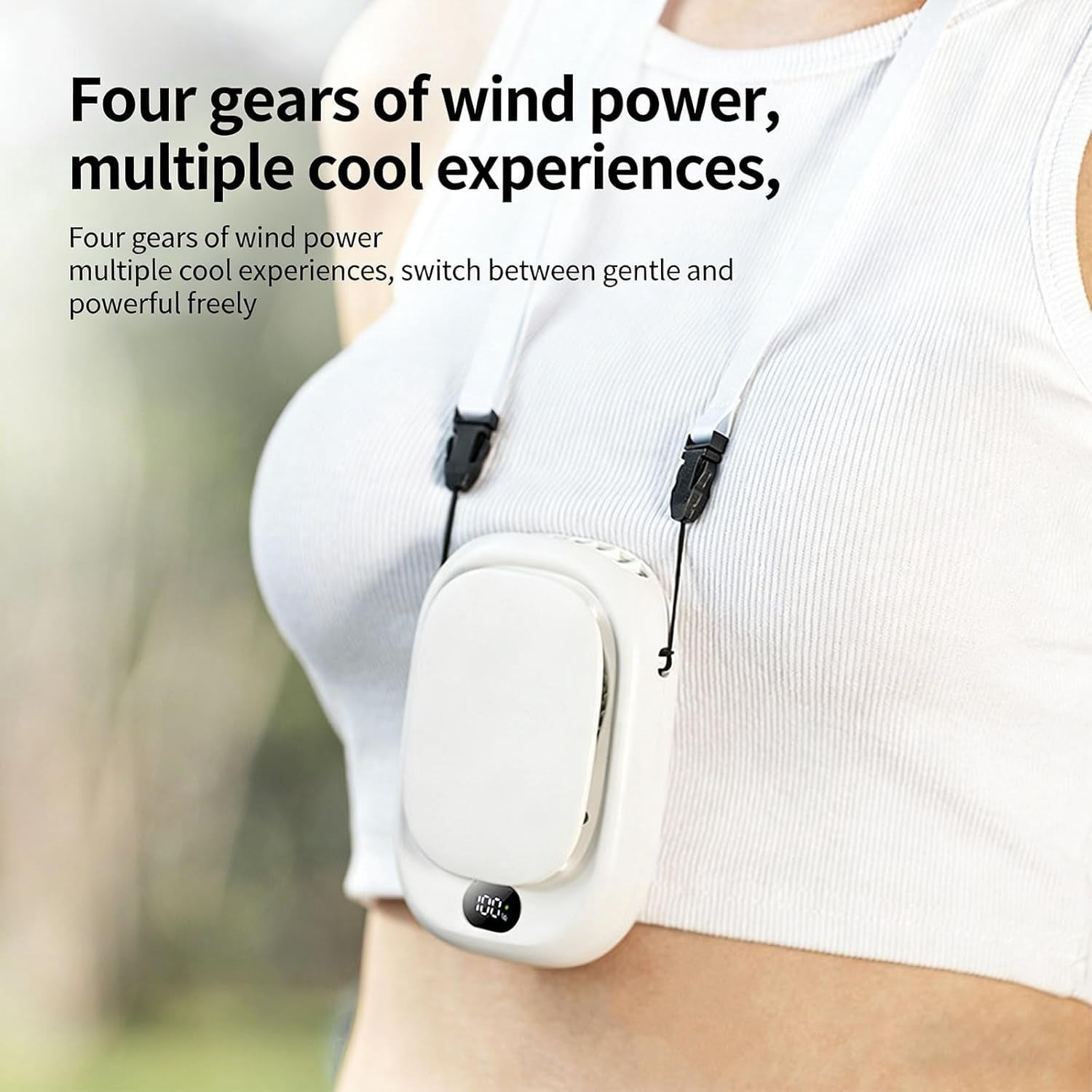 Desktop Fan 2-in-1 Rechargeable Hand Warmer with Digital Display,Hands-Free Cooling Fan for Outdoor Work