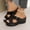 Black, variant on Wedge Sandals for Women : All-Day Comfort Walking Platform Slides Open Toe for Summer Dressy Travel Gold 5.5(36)