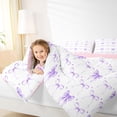 thumbnail image 3 of jejeloiu Cute Cartoon Bow Full Size Comforter Sets,Purple Circle Dots Bedding Sets For Bowtie Girl Reversible 3 Pieces, 3 of 7