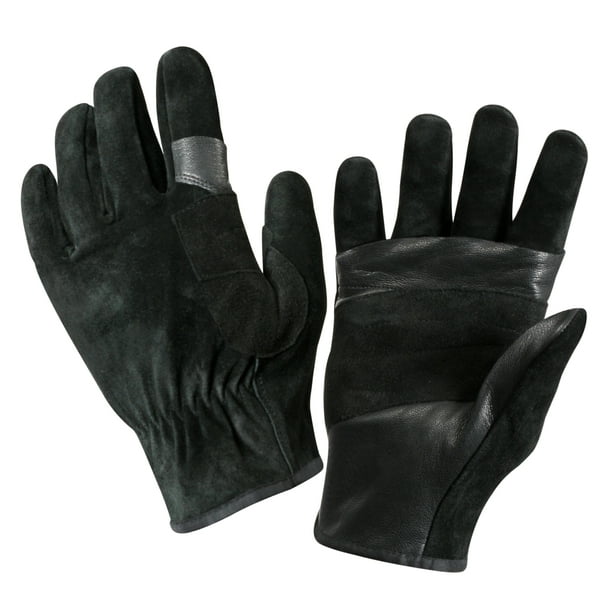 SWAT/FAST Rope Leather Rescue Gloves in Black