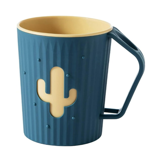 GUOOL Bathroom Rinsing Cup Rippled Toothbrush Holder Cup for Bathroom Bathroom Tumbler Blue