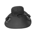 thumbnail image 3 of Sombrero con ventilador solar para exteriores con 2 ventiladores solares para hombres y mujeres, gorra de pescador ajustable, ligera, y Negro, 3 of 8