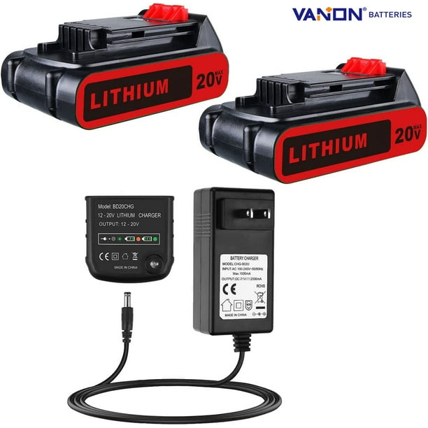 2Pack 3.0Ah Lithium Battery For Black & Decker 20V and LCS1620 20V