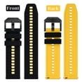 thumbnail image 4 of Silicone Watch Bands,24mm Quick Release Rubber Watch Strap for Men Women,Black&Yellow with Black Buckle, 4 of 8