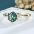 thumbnail image 3 of Hexagon-Cut Natural Moss Agate Solitaire Engagement Ring in 925 Sterling Silver for Women – Elegant, Unique, and Nature-Inspired Jewelry, 3 of 6