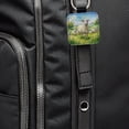 thumbnail image 6 of Sheep In Meadow Watercolor Design Faux Leather Square Keychain, 6 of 7