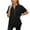 Black, variant on LYMAYTER Hoodies Short Sleeve for Women Casual Loose Oversized Half Zip Hoodies with Pockets Top for S-2XL