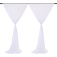 thumbnail image 3 of XunW White Drapes Backdrop Curtain Home Decoration Polyester Fabric Wedding Chiffon White/Pink/Champagne Translucent Curtains One Panel, 3 of 16